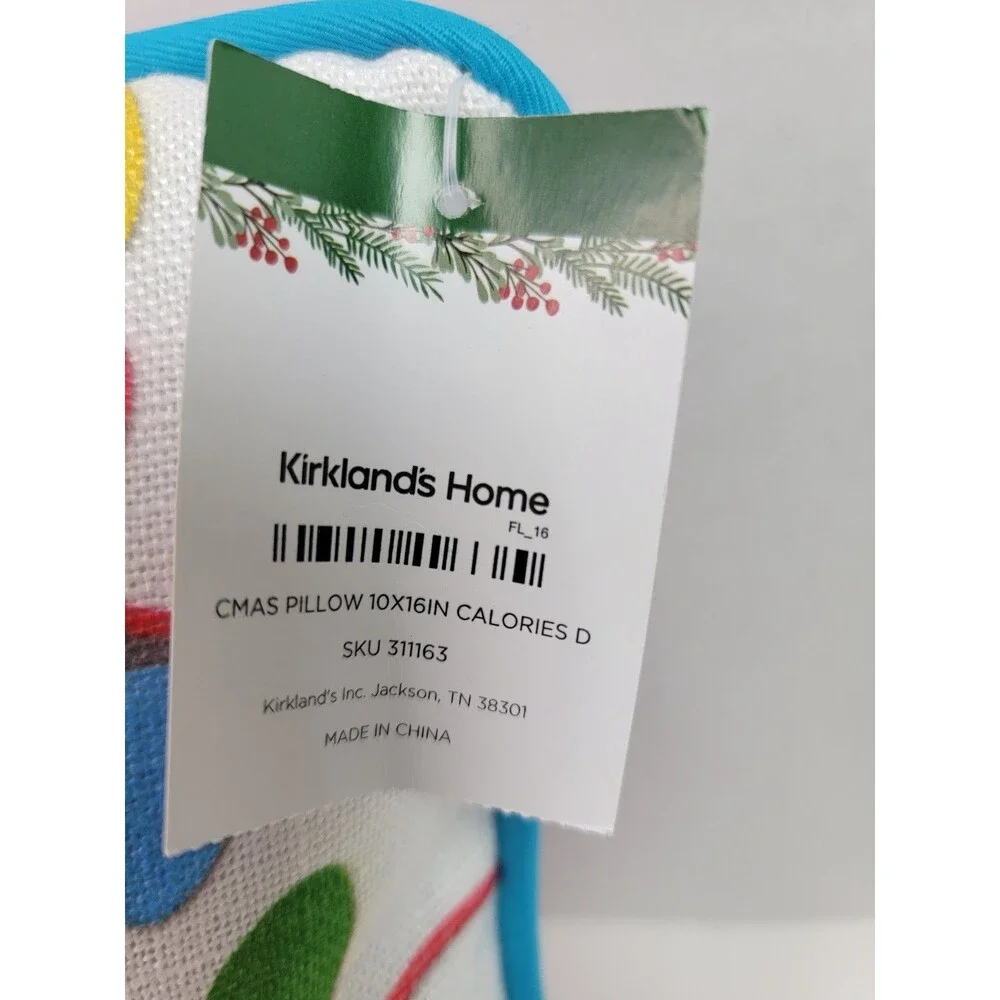 Kirkland’s Home Christmas Calories Don’t Count Throw Pillow 16x10 NWT